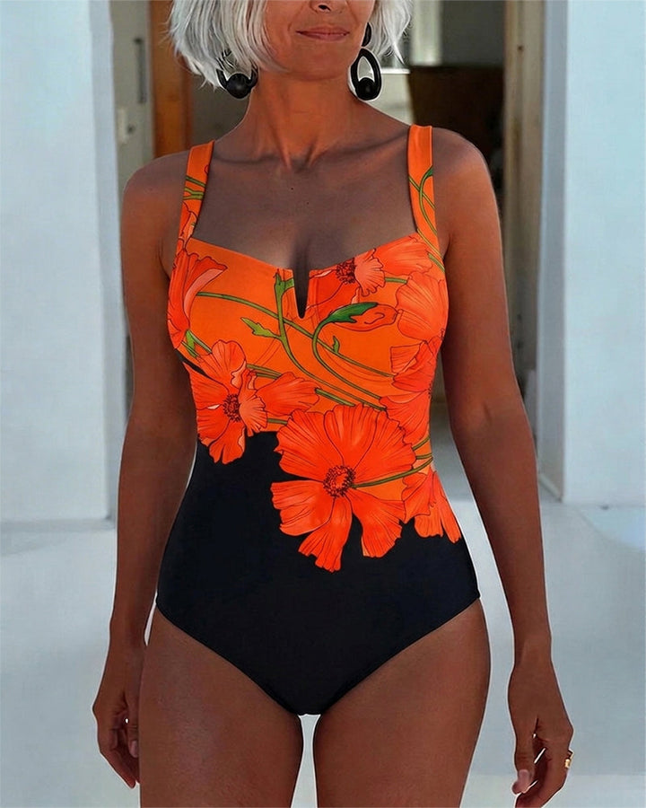 Laury - One Piece Swimsuit With Square Neck
