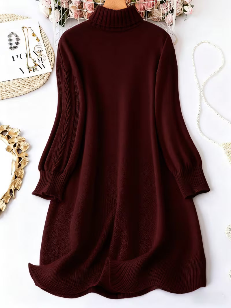 Zaraina - Comfortable Long Sleeve Sweater Dress