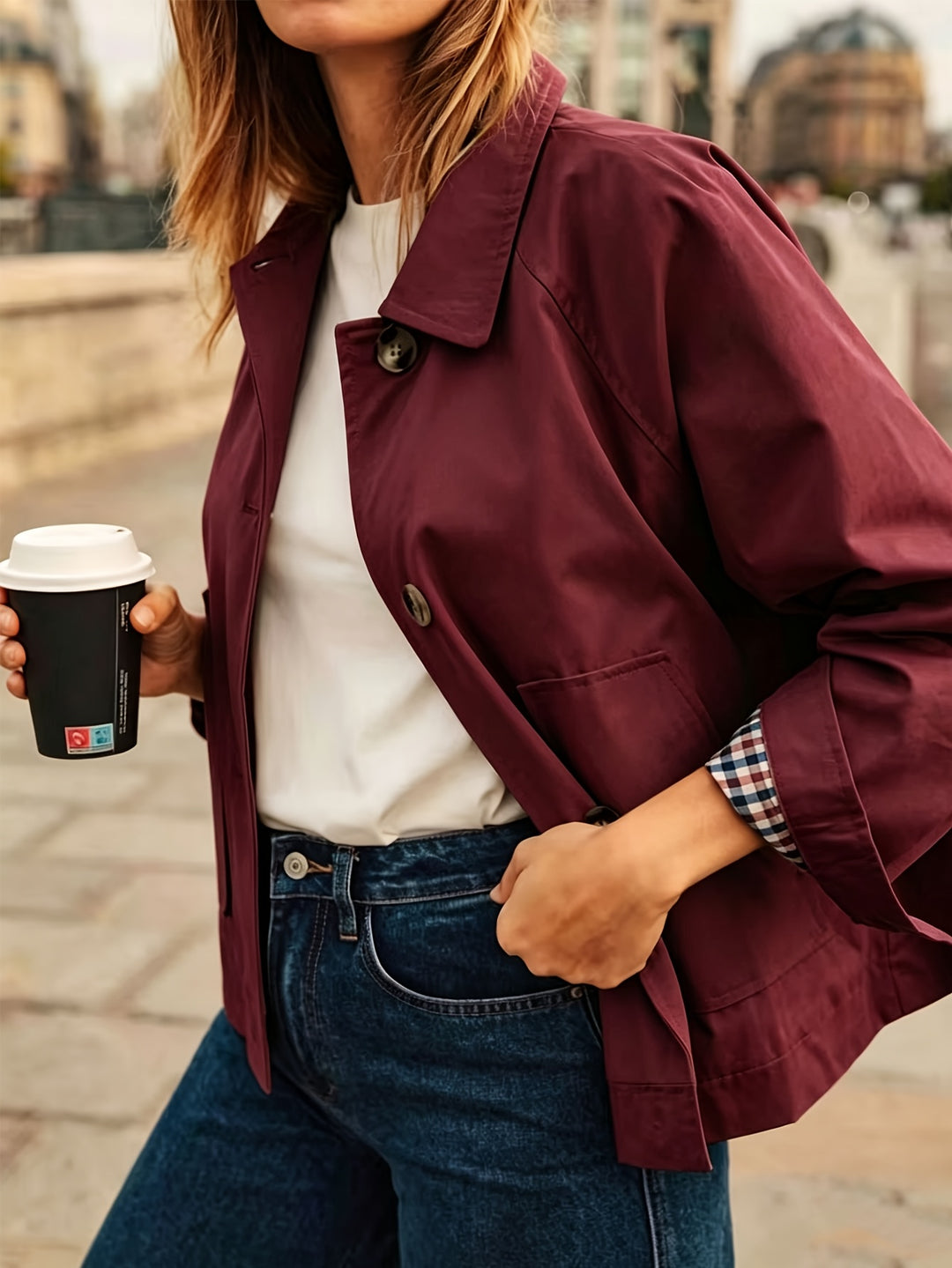 Alyona - Stylish Long Sleeve Jacket With Button