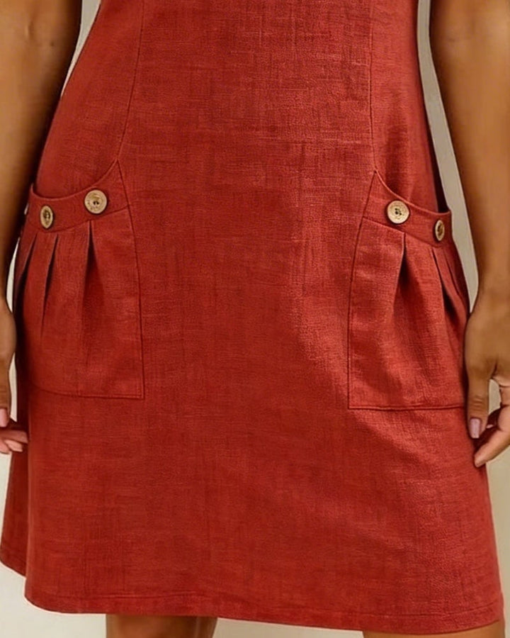 Krystan - Short Sleeve Utility Dress With Front Zip