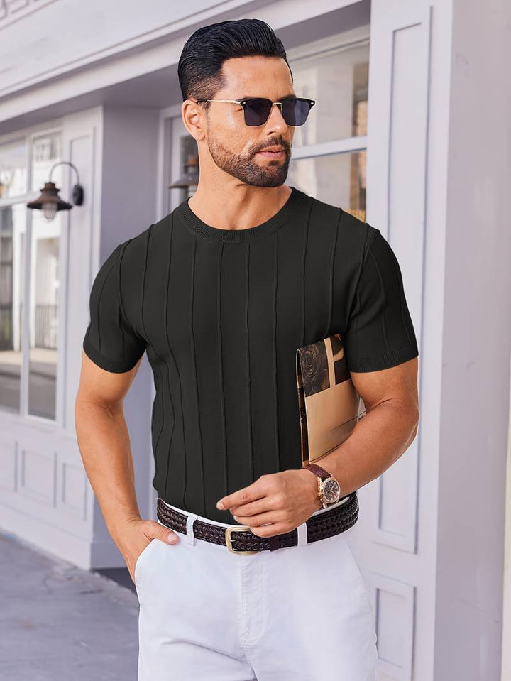Sang - Summer Round Neck Knitted T-Shirt