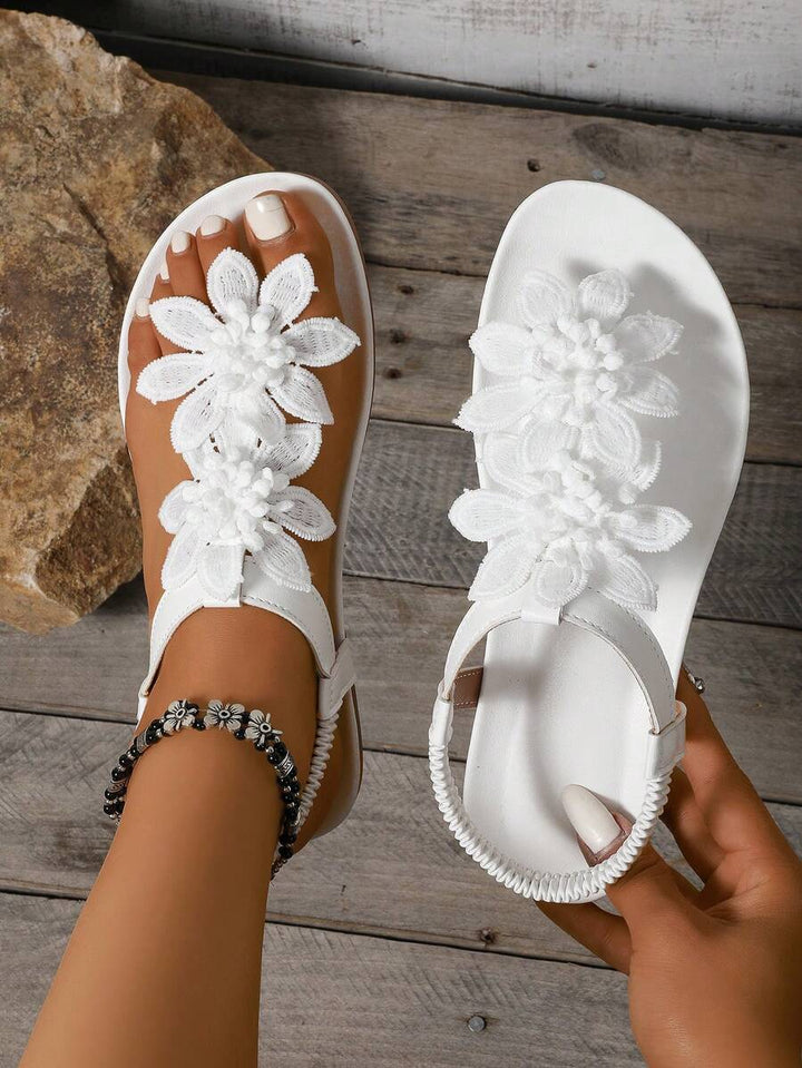 Arabela - Orthopedic Sandals With Applied Flowers