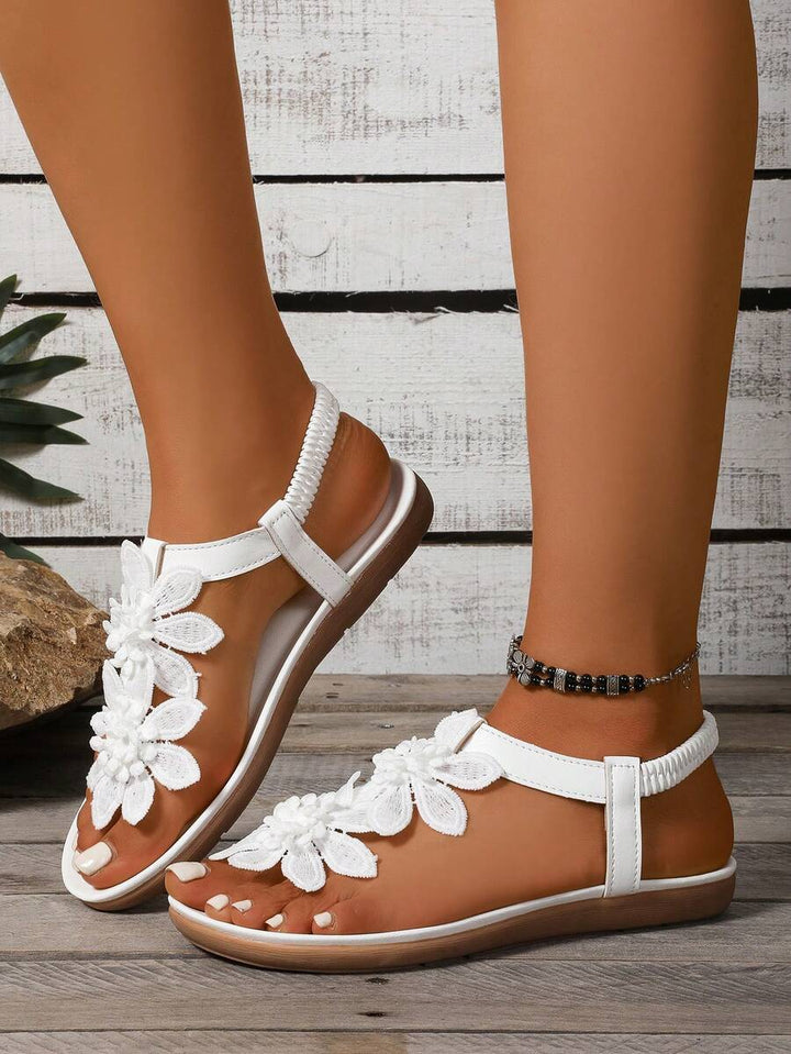 Arabela - Orthopedic Sandals With Applied Flowers