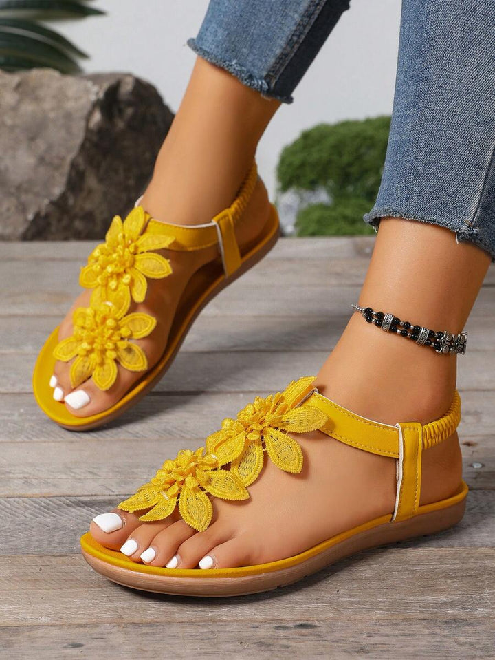 Arabela - Orthopedic Sandals With Applied Flowers