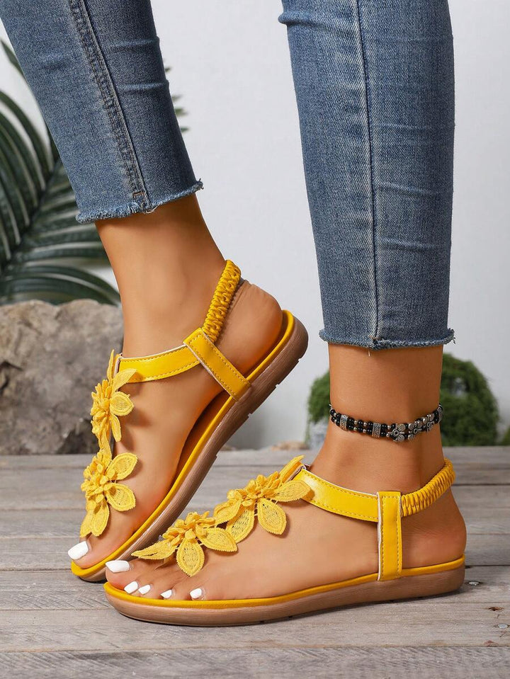Arabela - Orthopedic Sandals With Applied Flowers