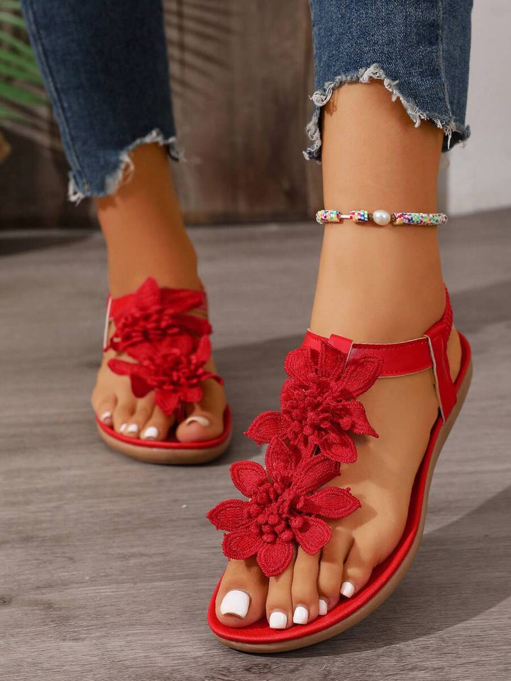 Arabela - Orthopedic Sandals With Applied Flowers