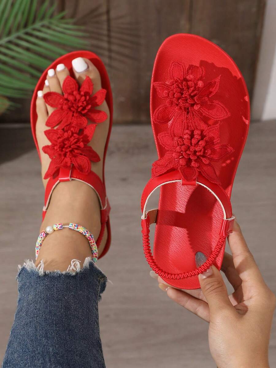 Arabela - Orthopedic Sandals With Applied Flowers