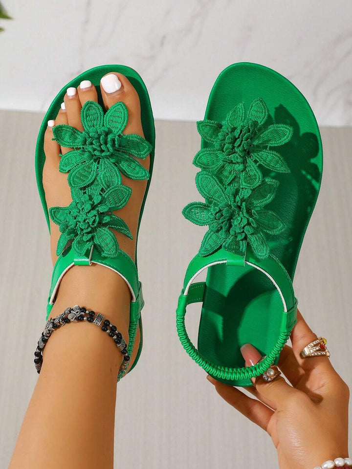 Arabela - Orthopedic Sandals With Applied Flowers