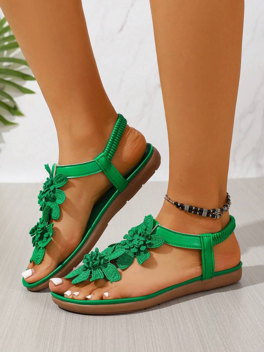 Arabela - Orthopedic Sandals With Applied Flowers