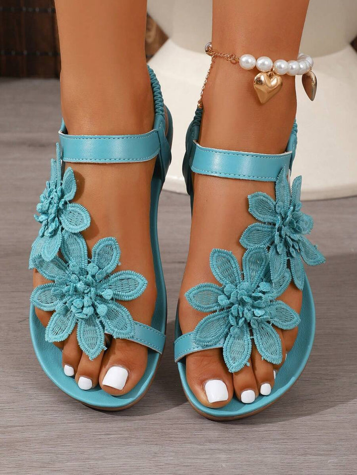 Arabela - Orthopedic Sandals With Applied Flowers
