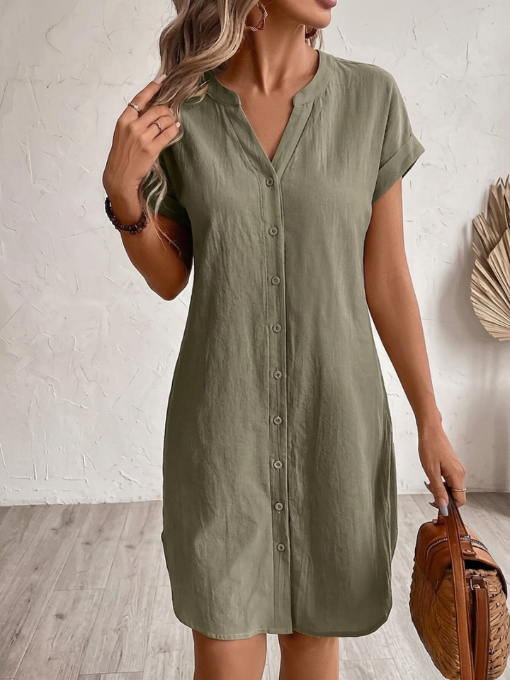Khalela - Comfortable Linen Blouse Dress