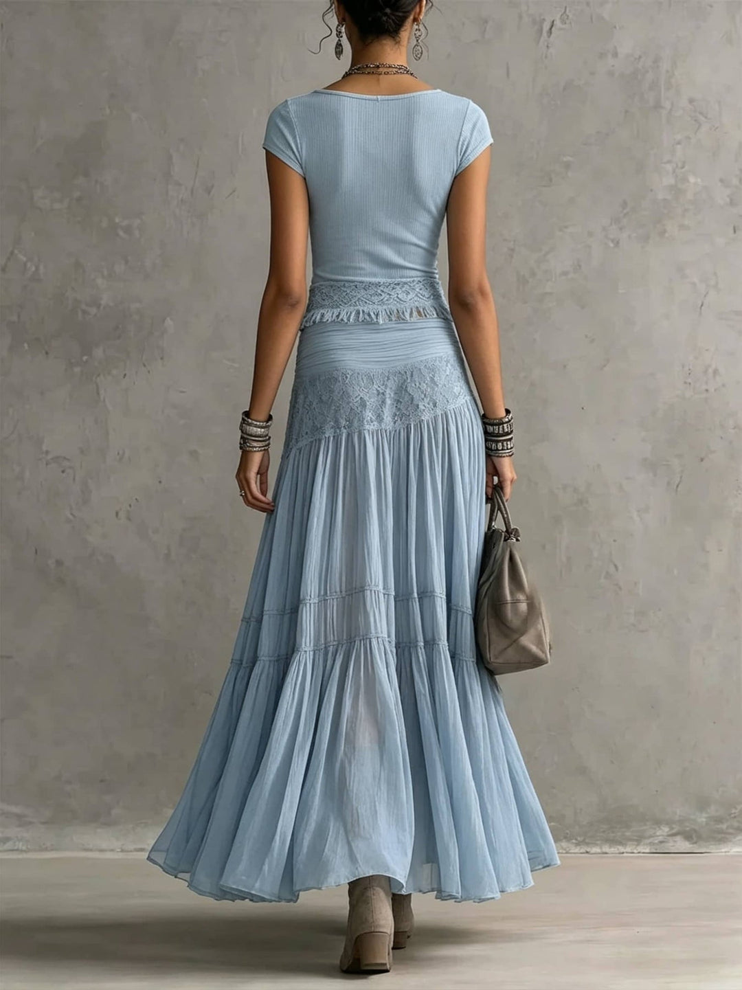 Kylisa - Elegant Top And Boho Skirt Set