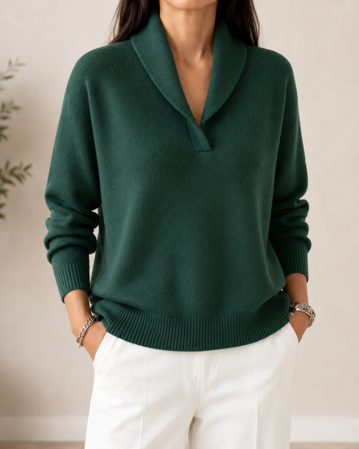 Roweora - Long Sleeve V-Neck Sweater
