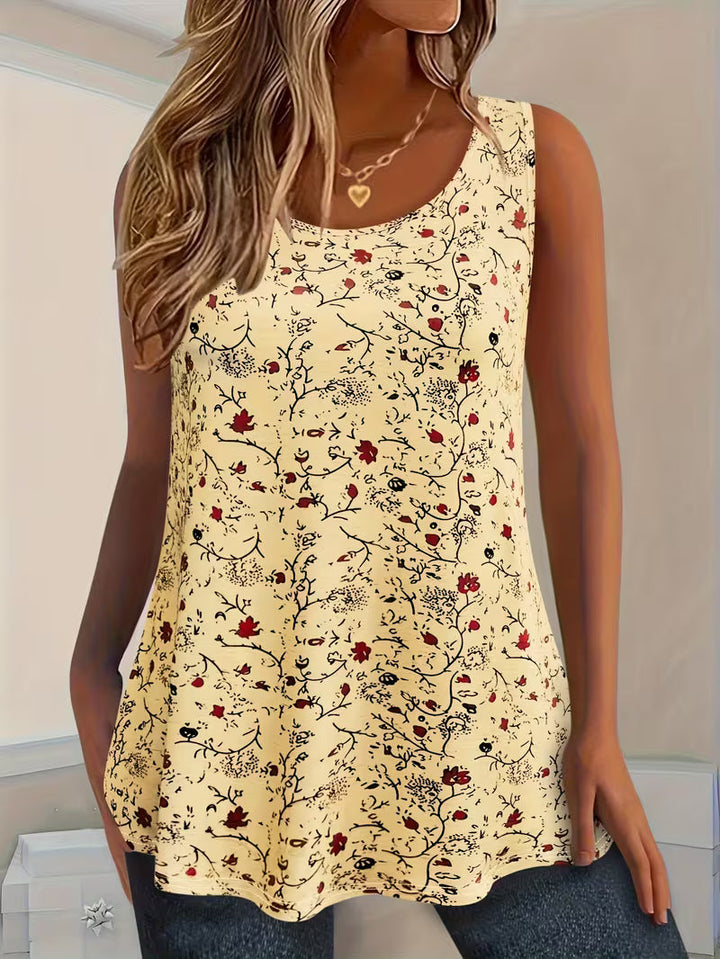 Machteld - Floral Print Sleeveless Vest