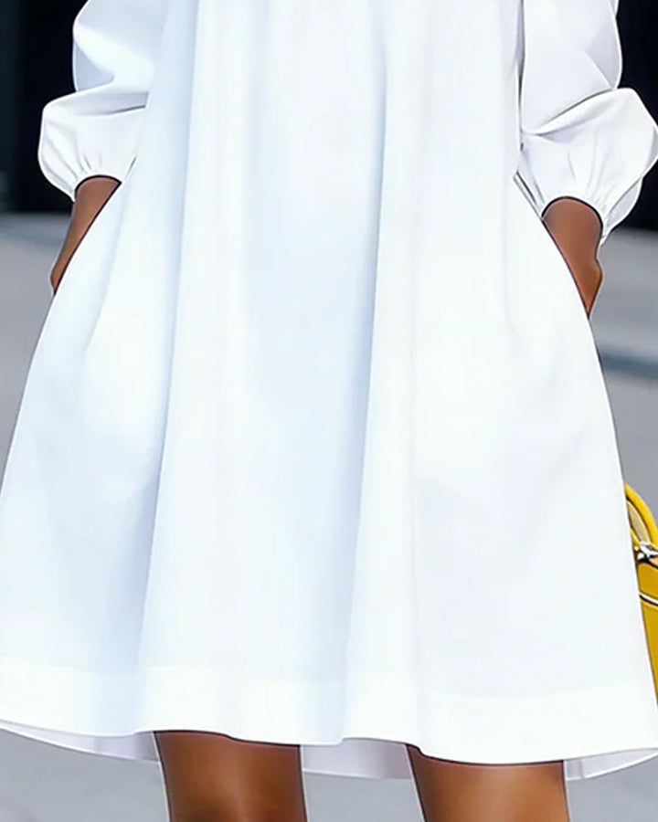 Loania - Floral Accent Off-Shoulder Dress