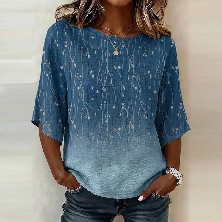 Eelene - Vintage Blouse With Leaf Print