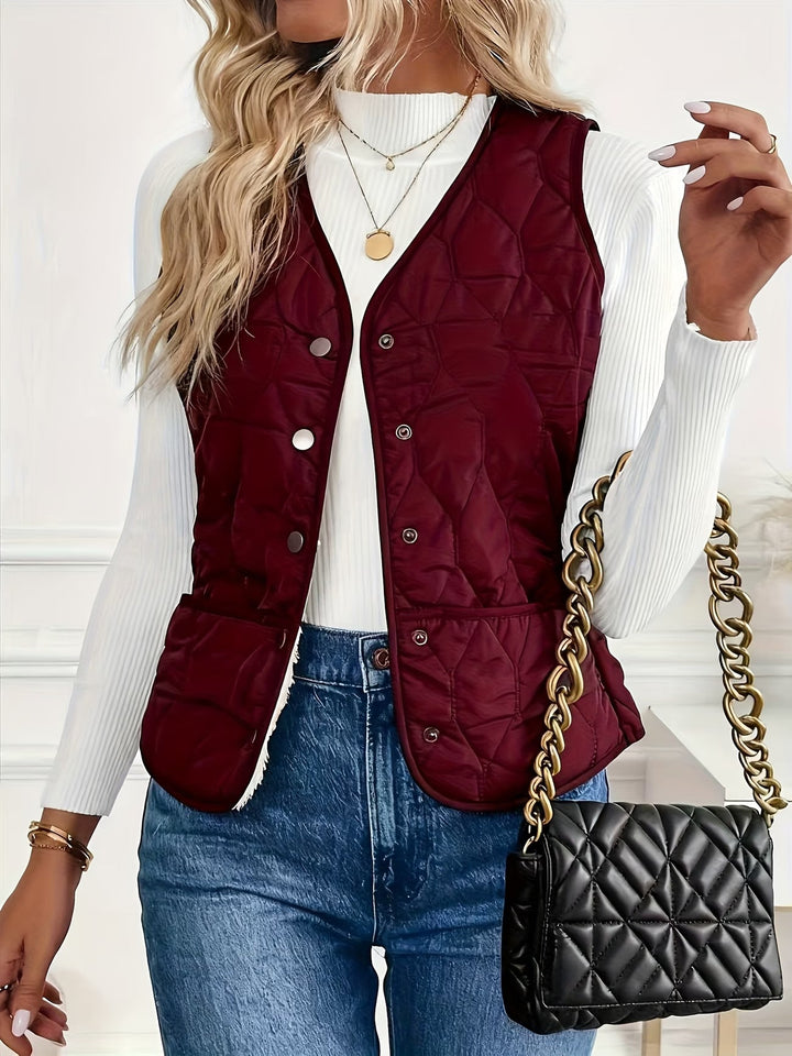 Seraora - Sleeveless Vest With Pockets