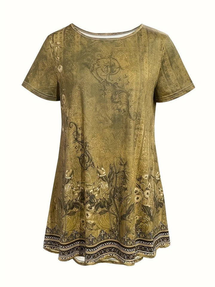 Abhishani - Floral Print Loose Fit T-Shirt