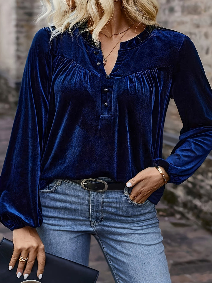 Ramina - Elegant Lantern Long Sleeved Shirt