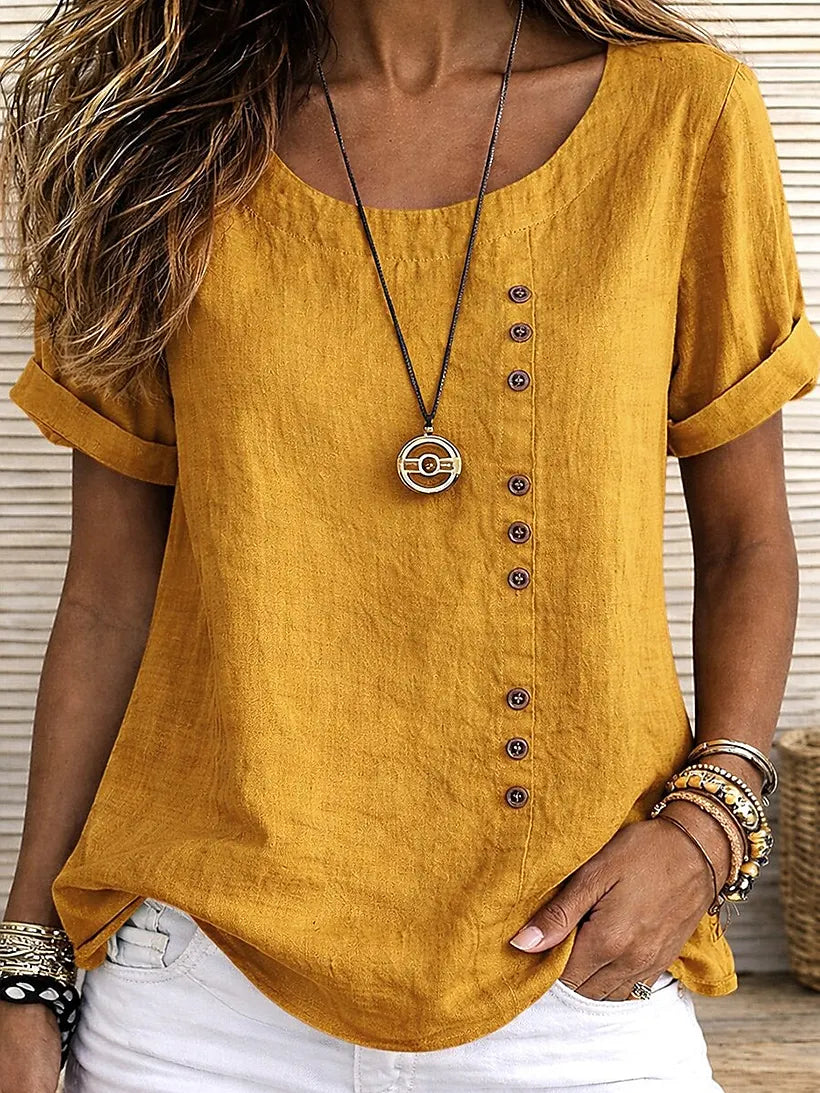 Mickale - Cotton Button Down Blouse