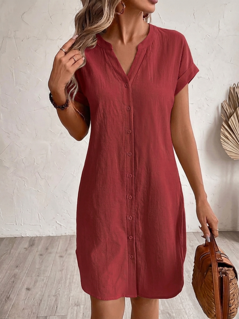 Khalela - Comfortable Linen Blouse Dress