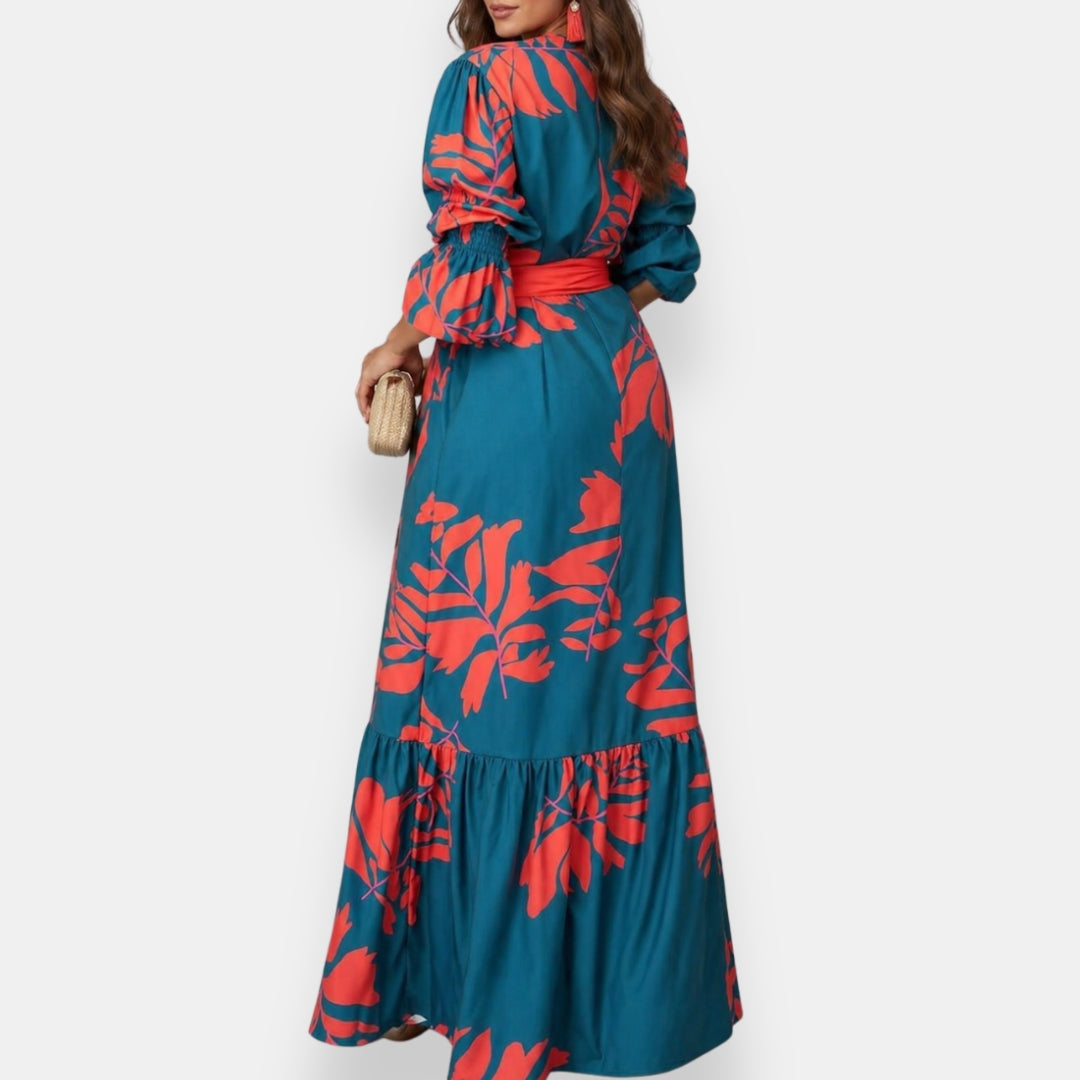 Hacire -  Tropical Floral Maxi Dress