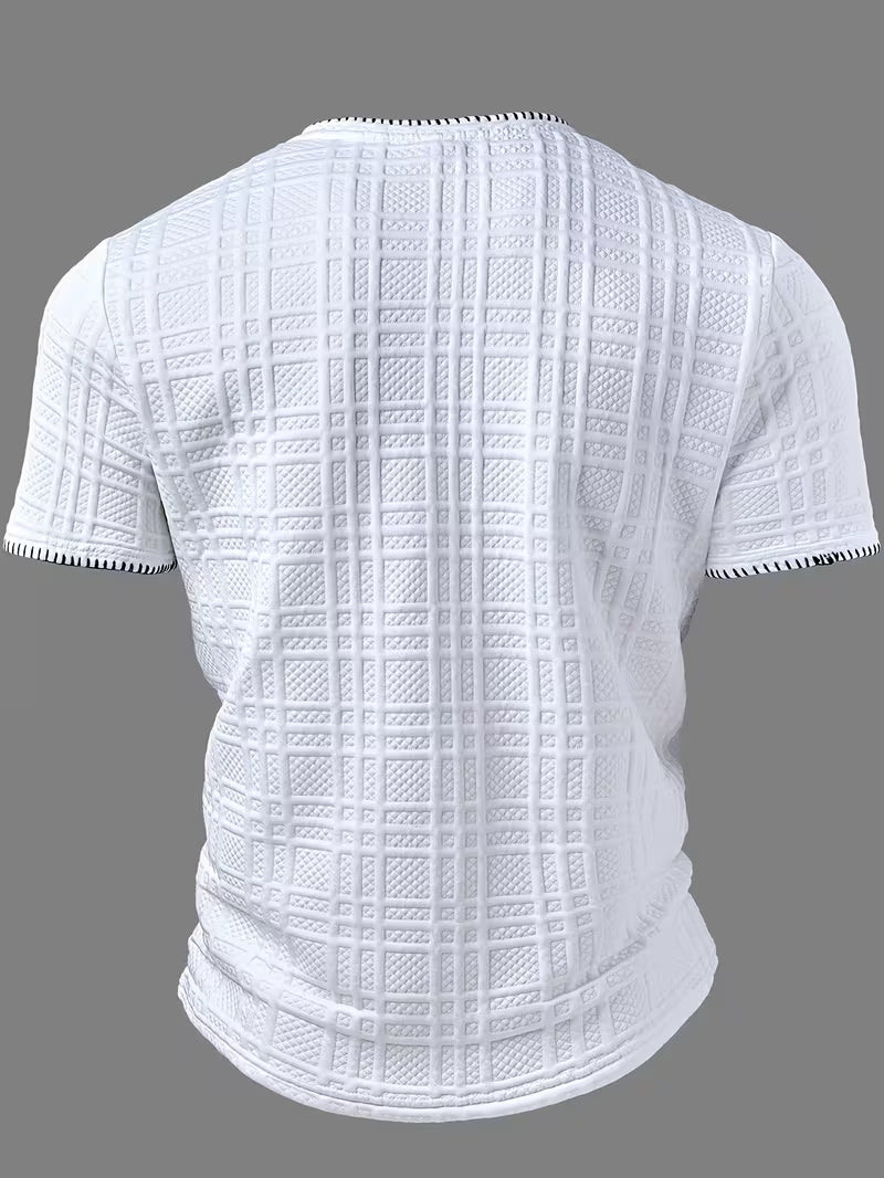 Layton - Textured Short Sleeve Henley T-Shirt