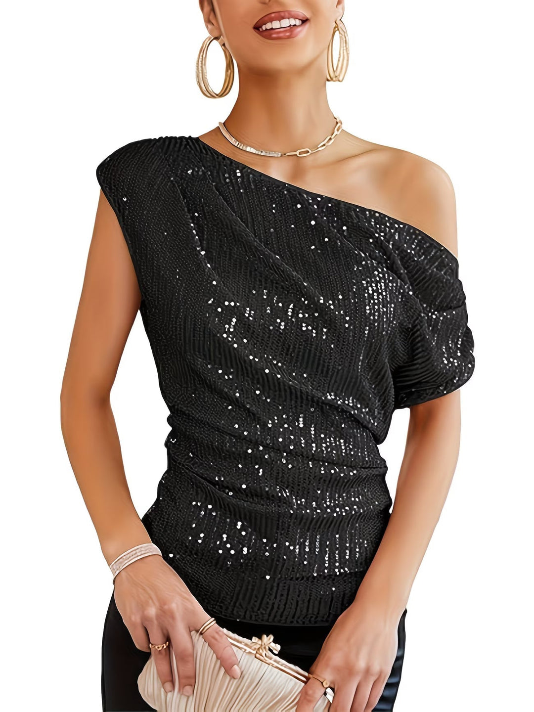 Jhasel - Elegant One-Shoulder Top