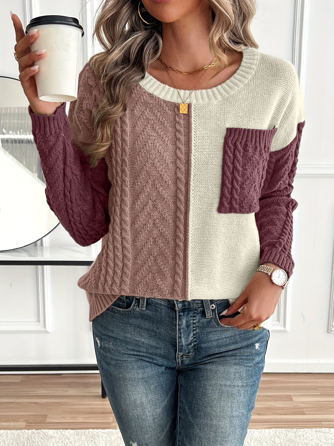 Leonia - Long Sleeves Sweater With Pocket