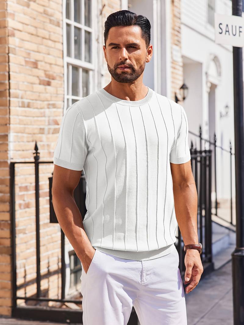 Sang - Summer Round Neck Knitted T-Shirt