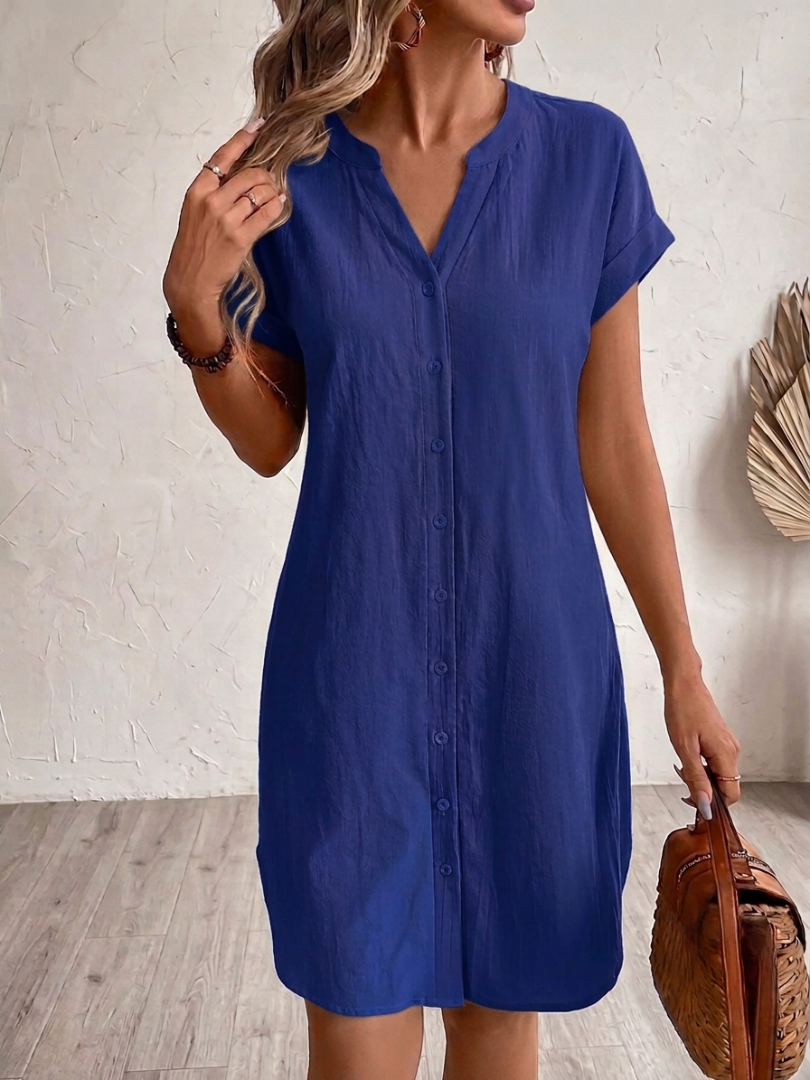 Khalela - Comfortable Linen Blouse Dress