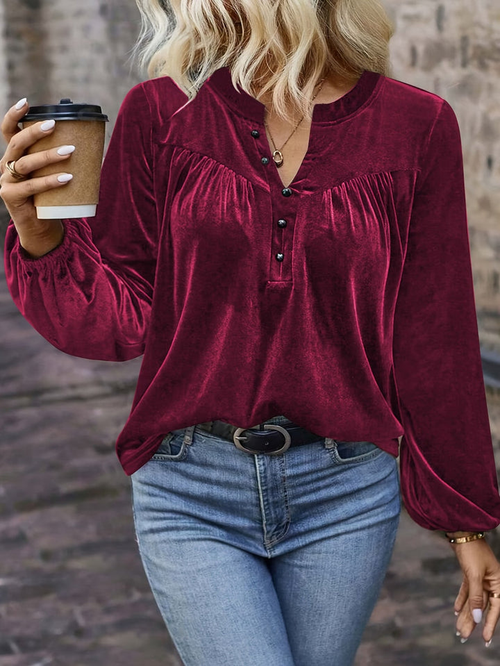 Ramina - Elegant Lantern Long Sleeved Shirt