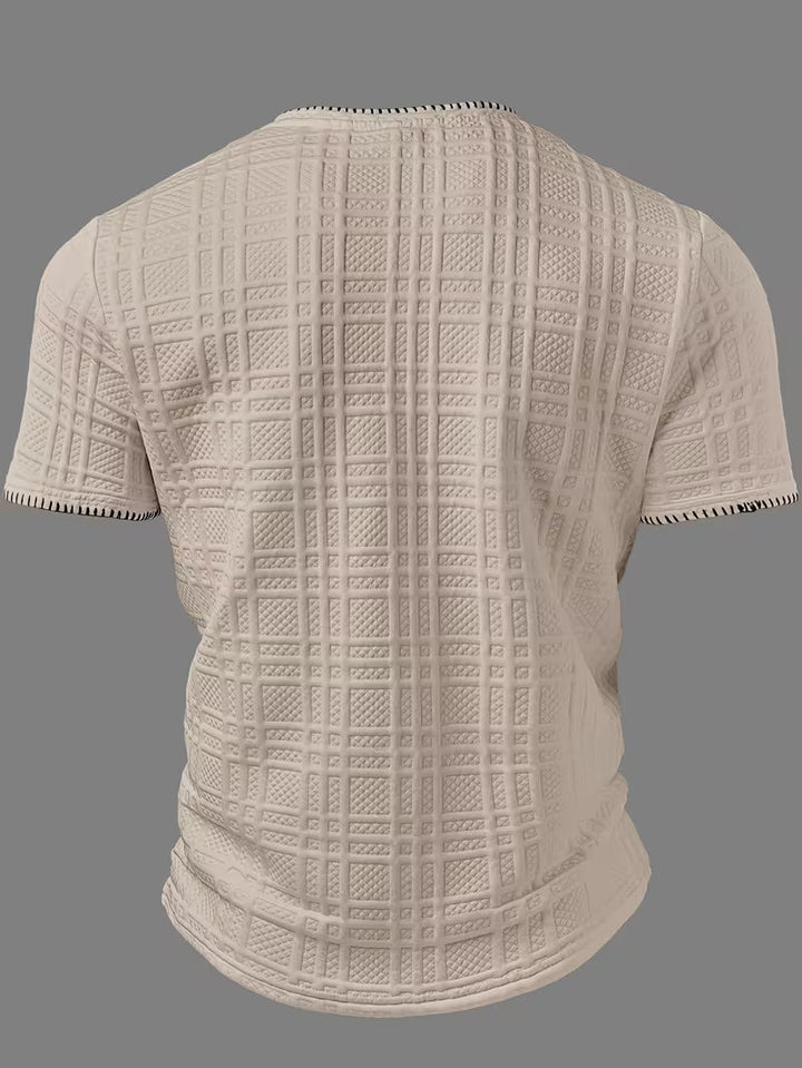 Layton - Textured Short Sleeve Henley T-Shirt