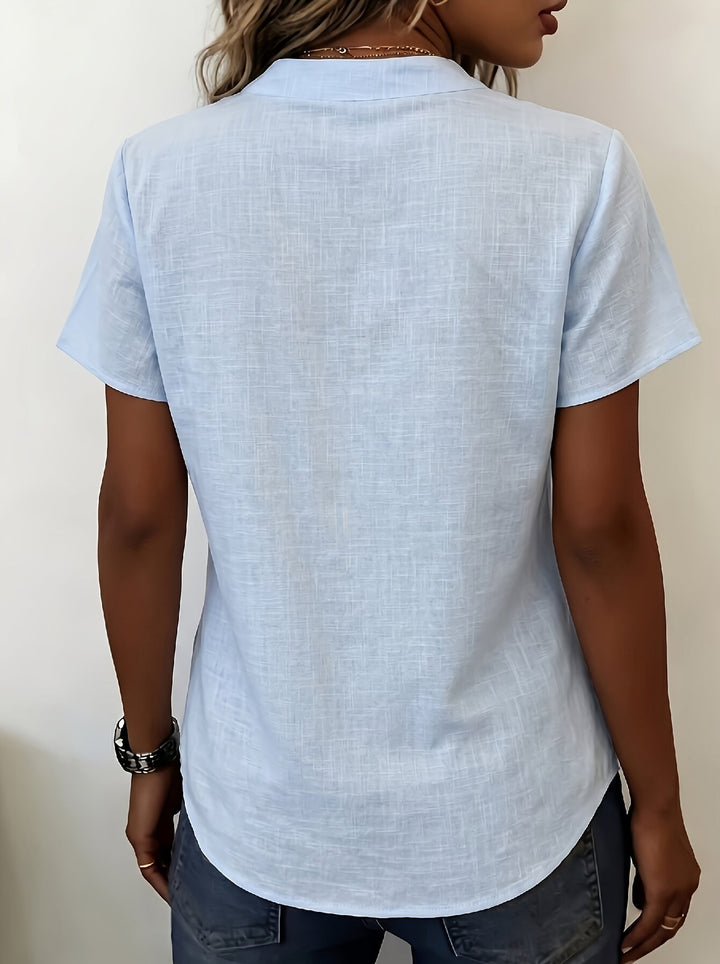 Salish - Short Sleeve Blouse With Buttons