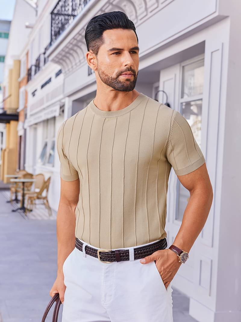 Sang - Summer Round Neck Knitted T-Shirt