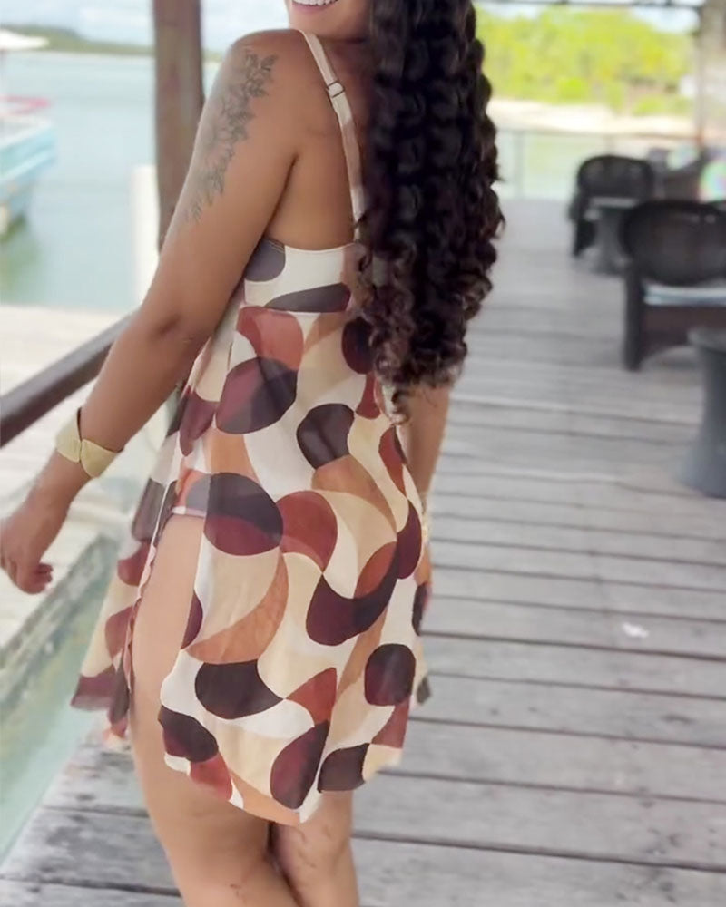 Rezeda - Swimsuit Polka Dot Print Tie Front