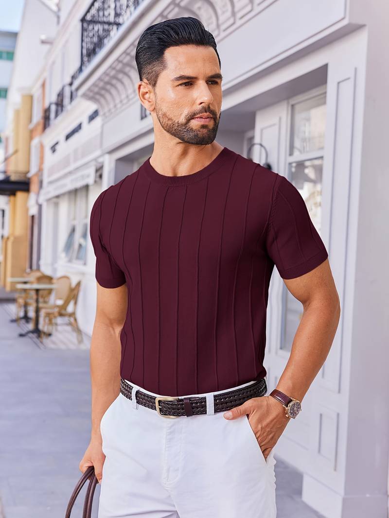 Sang - Summer Round Neck Knitted T-Shirt