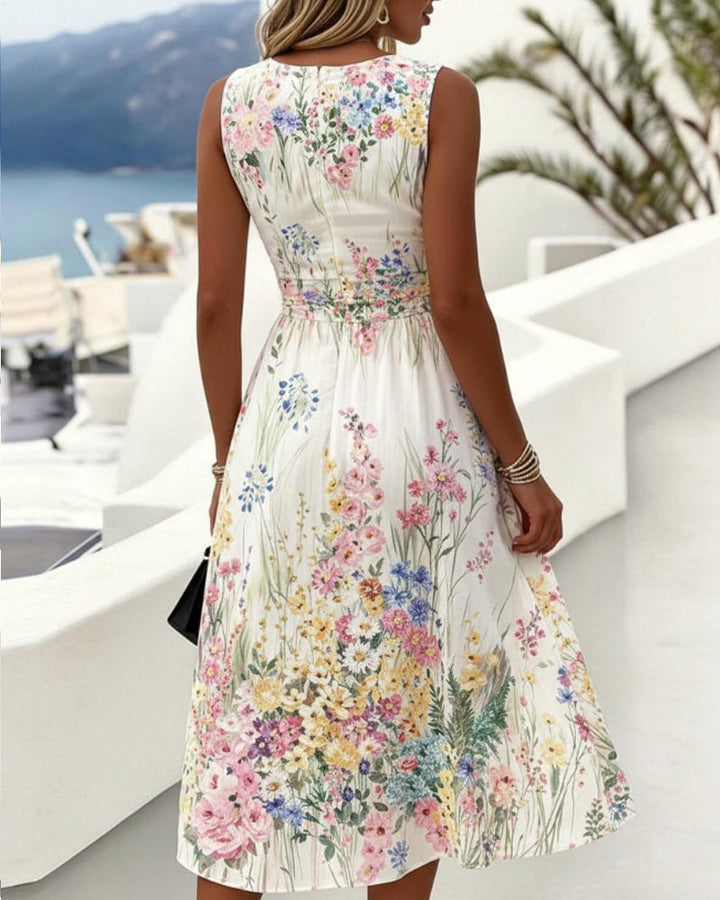 Cristine - Sleeveless Floral Print Dress