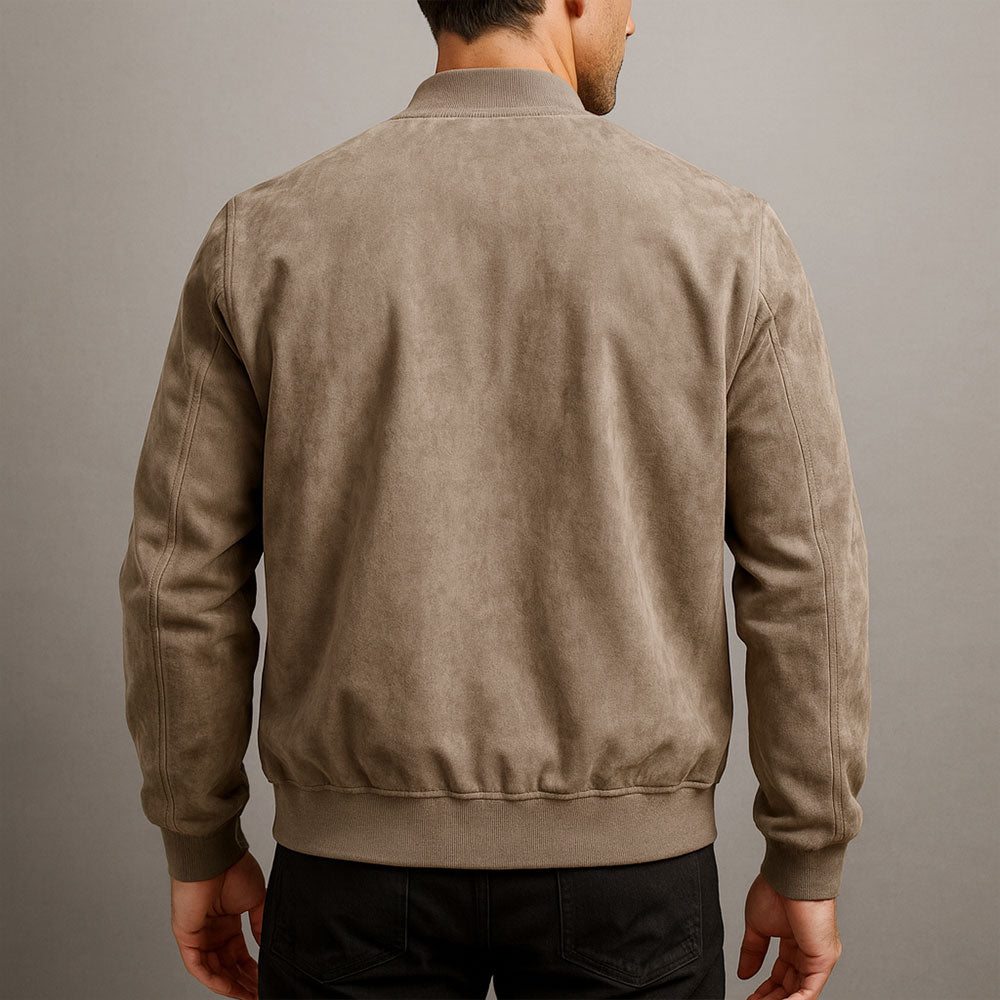 Laamin - Classic Suede Bomber Jacket