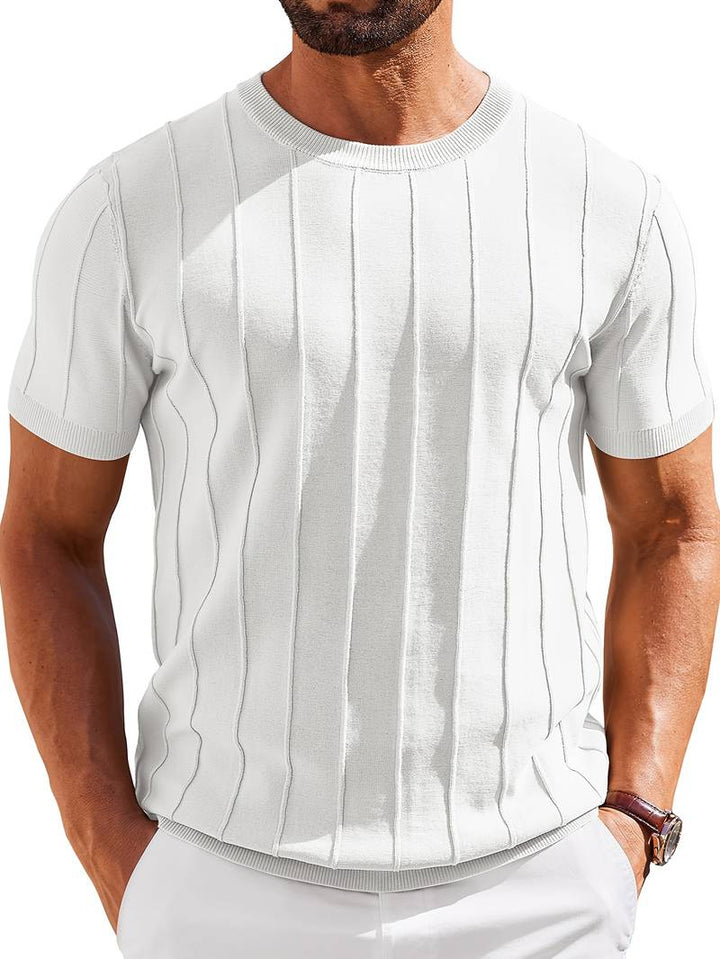 Sang - Summer Round Neck Knitted T-Shirt