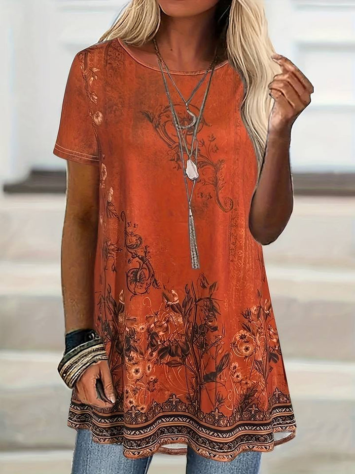 Abhishani - Floral Print Loose Fit T-Shirt