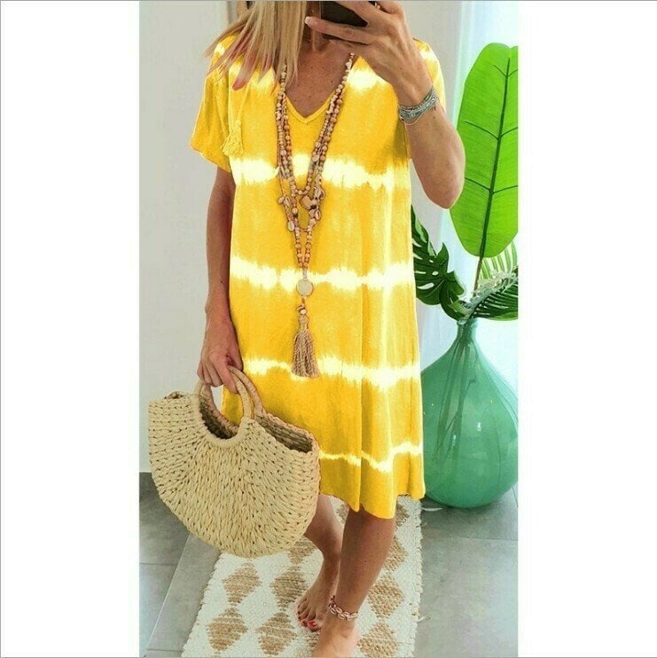 Karlaa - Summer Batik Striped Loose Dress