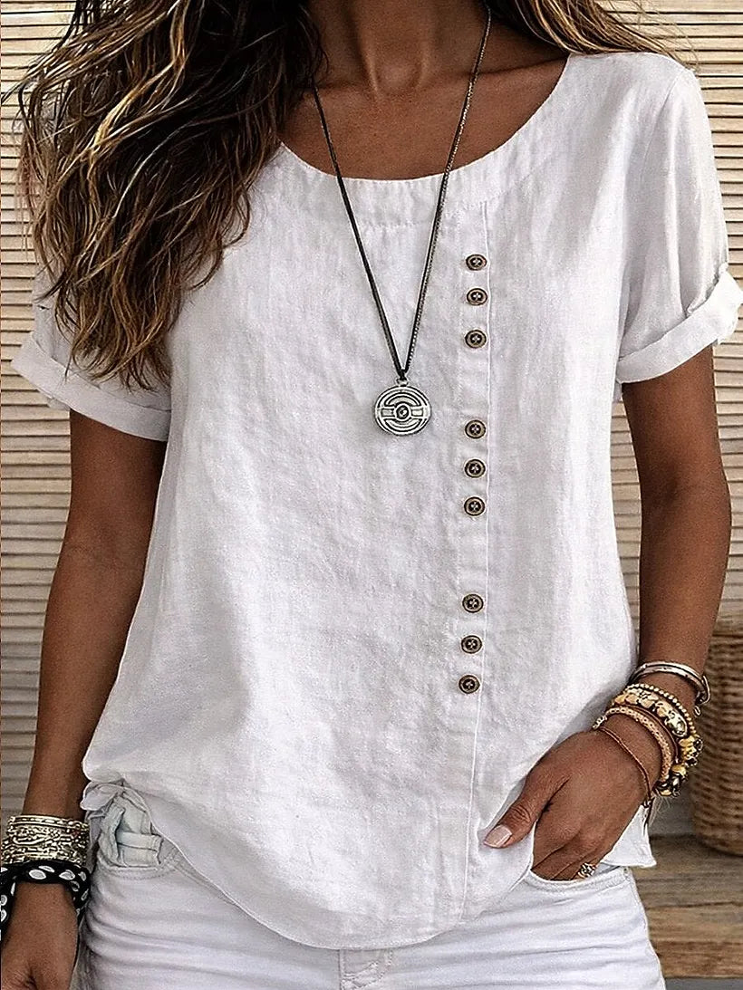 Mickale - Cotton Button Down Blouse