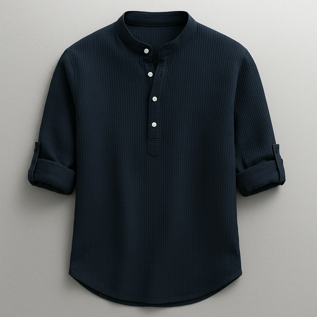 Antero - Henley Collar Long Sleeve Shirt