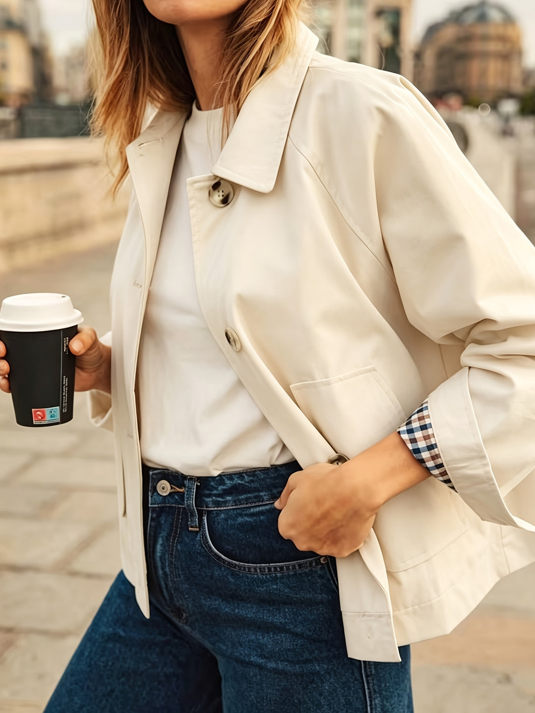 Alyona - Stylish Long Sleeve Jacket With Button