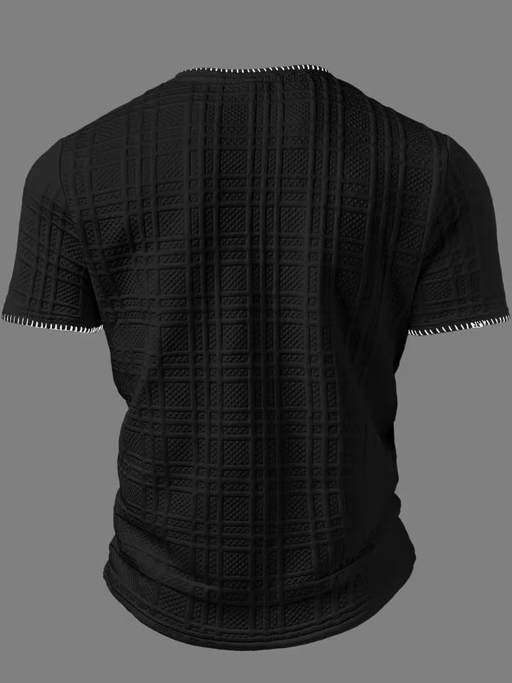 Layton - Textured Short Sleeve Henley T-Shirt
