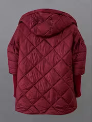 Solargrid - Jacket With Hood and Diamond Quilted Pattern