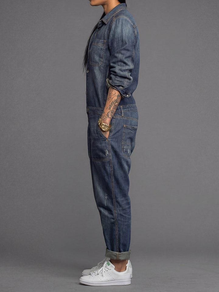 Ravina - Button Front Utility Jumpsuit