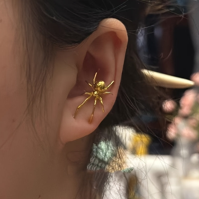 Amnuai - Spider Charm Hoop Earrings
