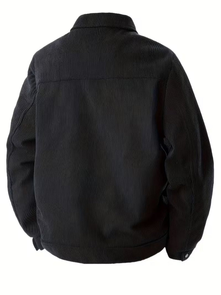 Quantpeak - Corduroy Jacket With Collar and Flap Pockets